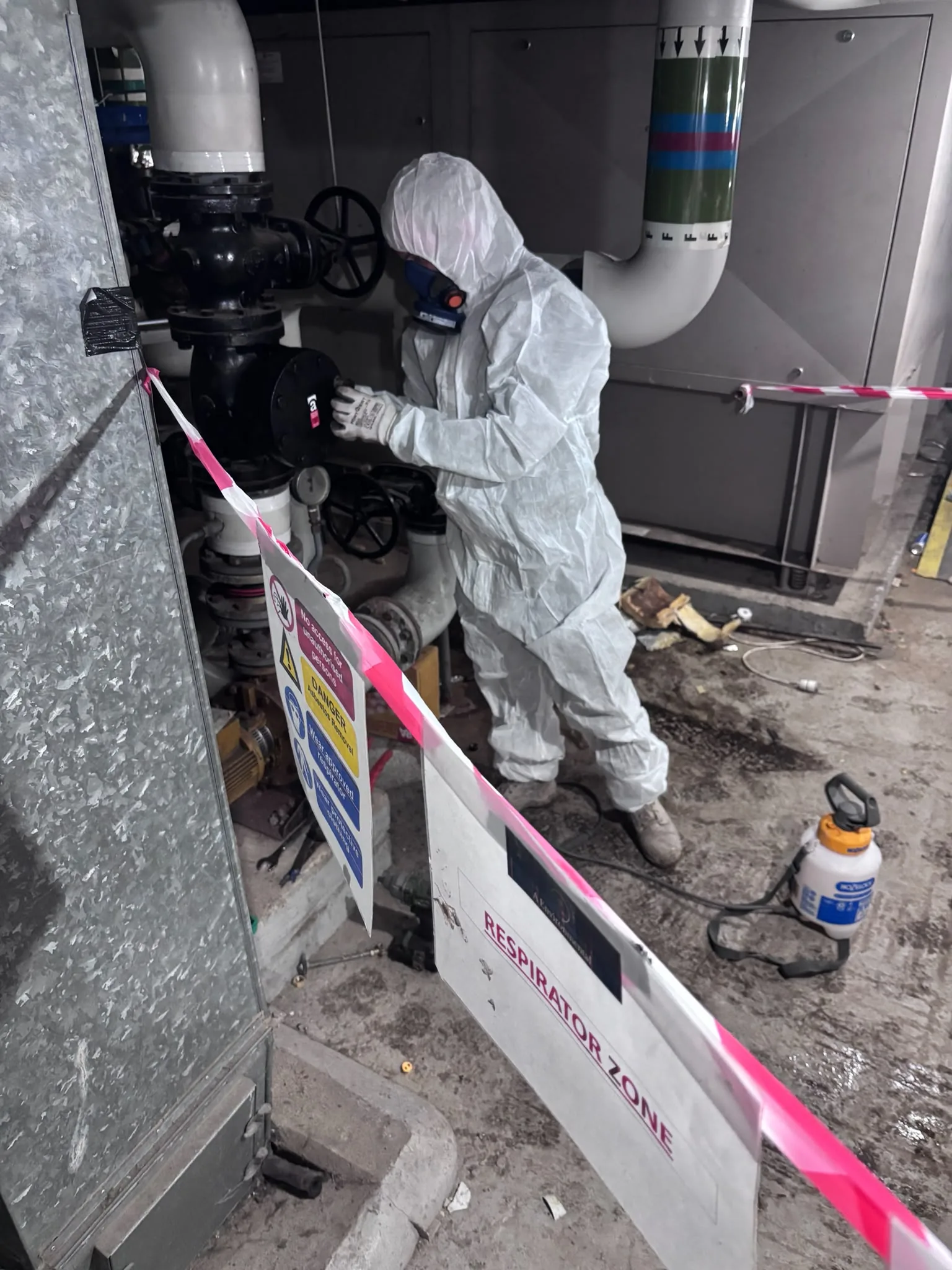 Asbestos artex removal from concrete soffit in Hammersmith